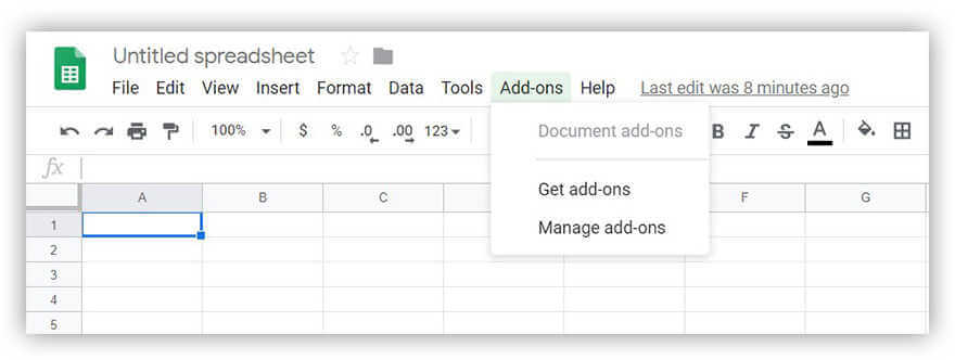 Google 스프레드시트에 OWOX BI 데이터 업로드 애드온 설치