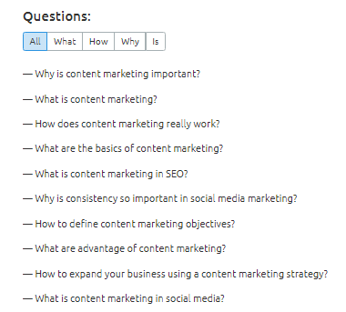 semrush konu araştırma soruları