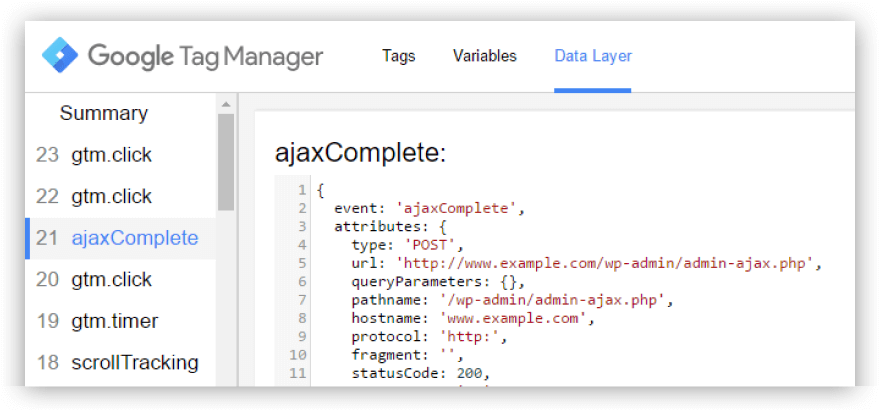 Couche de données dans Google Tag Manager