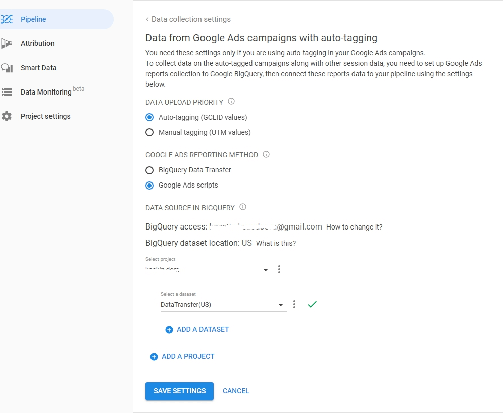 Guardar la configuración