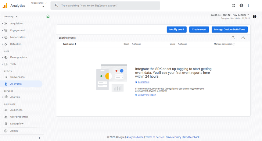 เหตุการณ์ Google Analytics 4