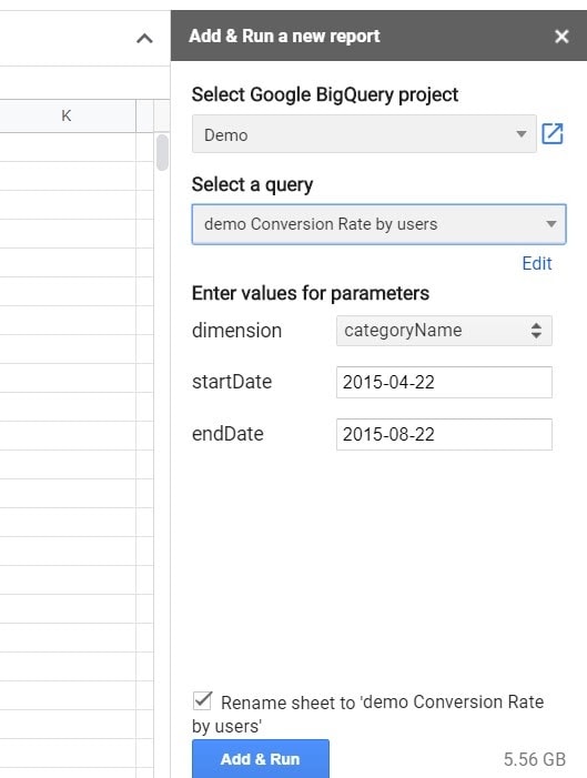 クエリを開始します