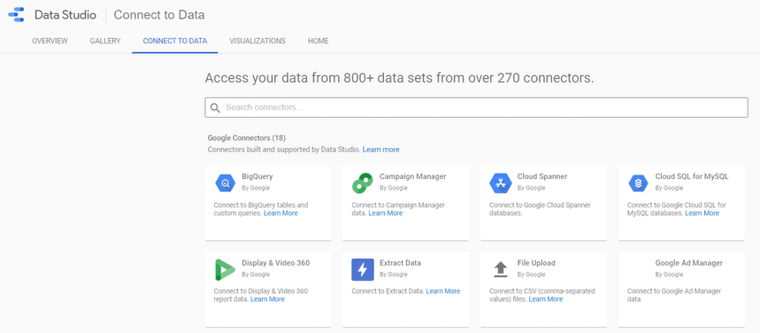 ตัวเชื่อมต่อ Data Studio