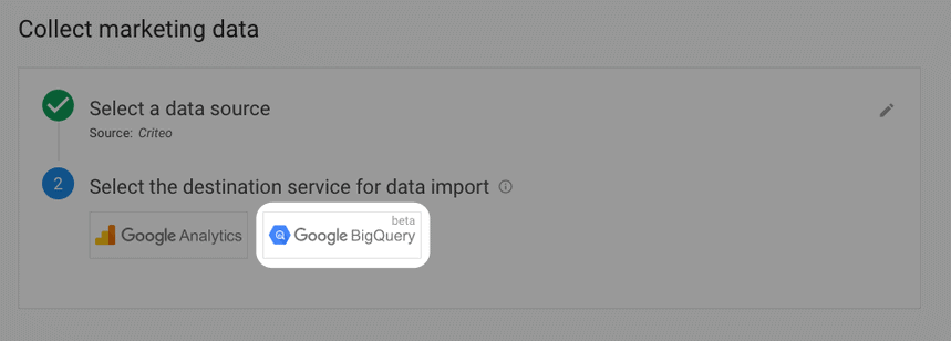 Google BigQuery เป็นปลายทาง