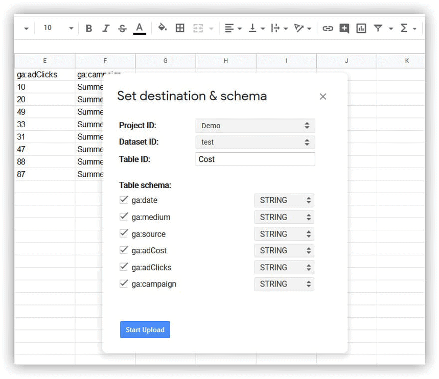 схема загрузки данных