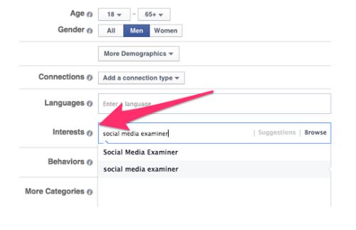 Interesse do cliente do Facebook Ads