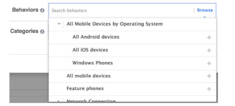 Os anúncios segmentam dispositivos móveis específicos