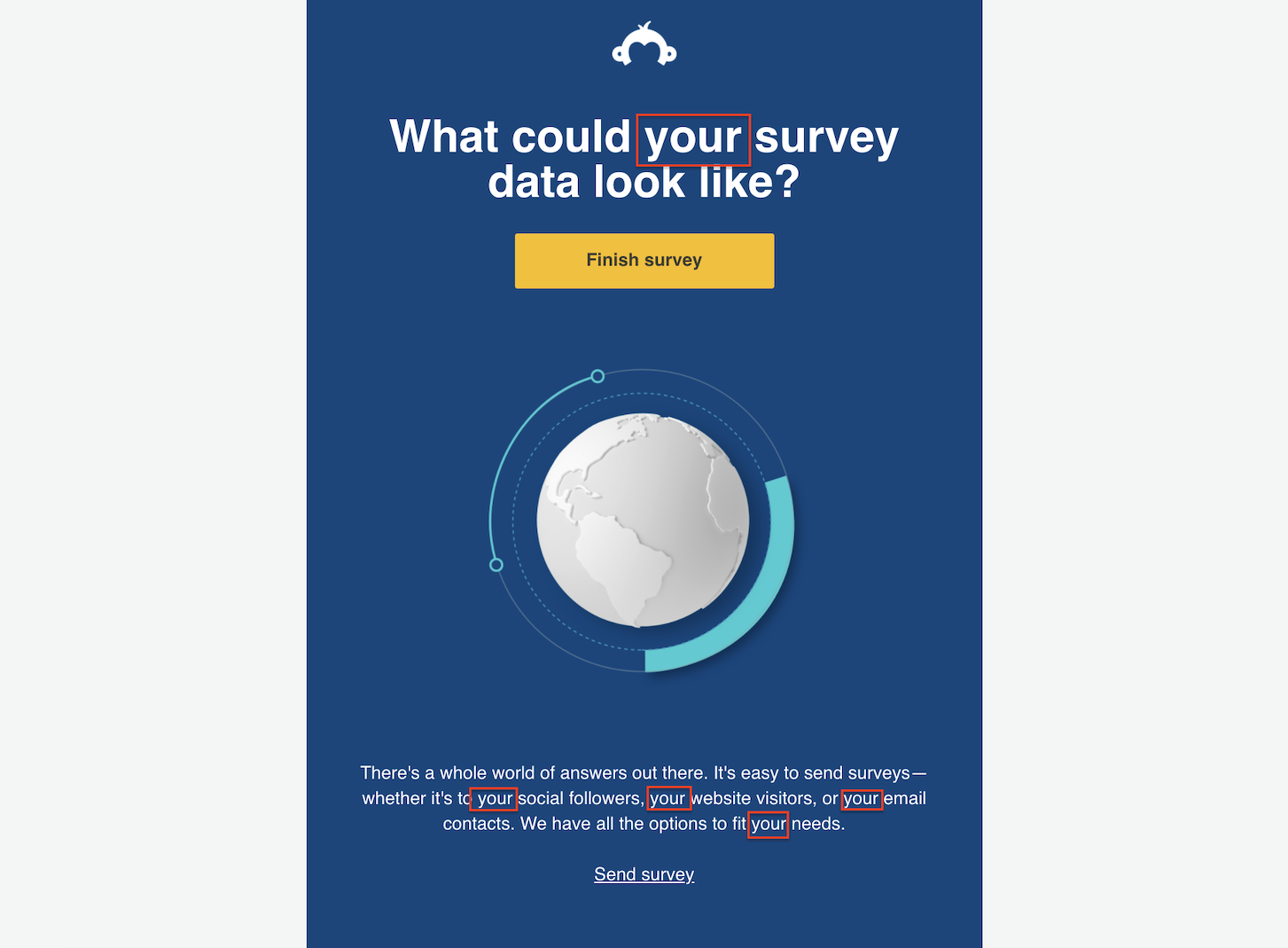 scrierea e-mailurilor de marketing SurveyMonkey