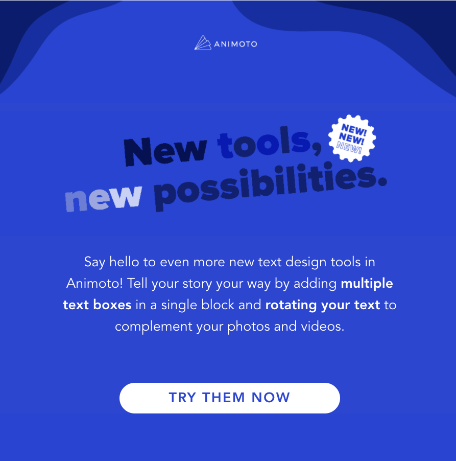 scrierea e-mailurilor de marketing Animoto