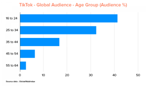 Idade e demografia do público global do TikTok