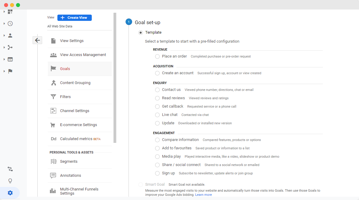 meta de receita do Google Analytics - etapa 3 - www.ruleranalytics.com