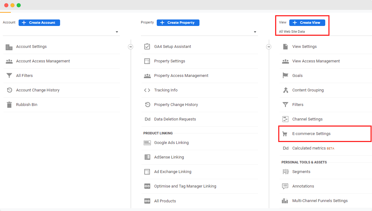 receita do Google Analytics - etapa 2 - www.ruleranalytics.com