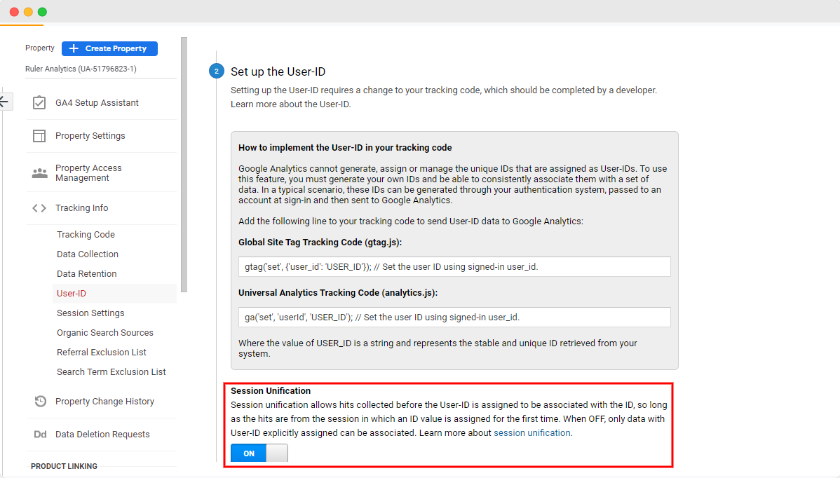 Google Analytics-Benutzerverfolgung – Schritt 4 – www.ruleranalytics.com