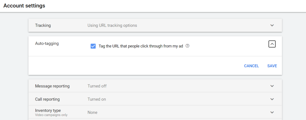 gclid การเลือกการติดแท็กอัตโนมัติ