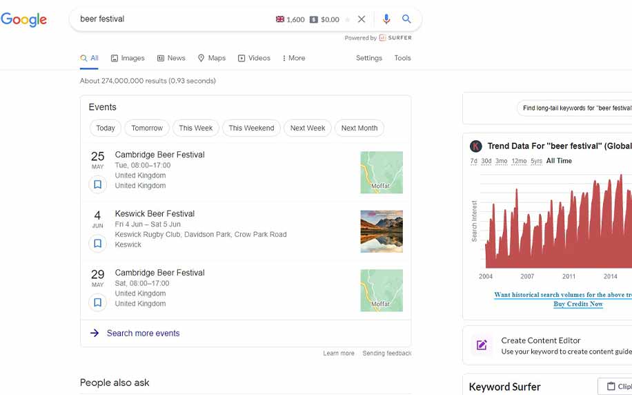 地元のビール祭りのキーワード
