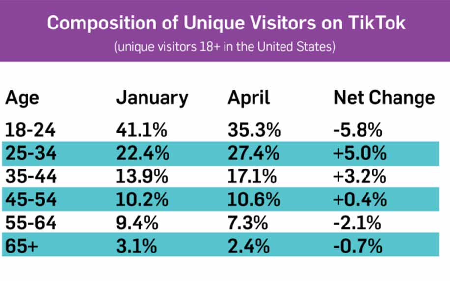 dati di utilizzo degli utenti e dati demografici su tiktok