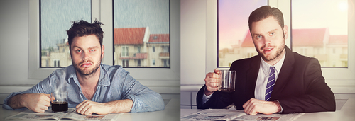 아침 대 밤 사람