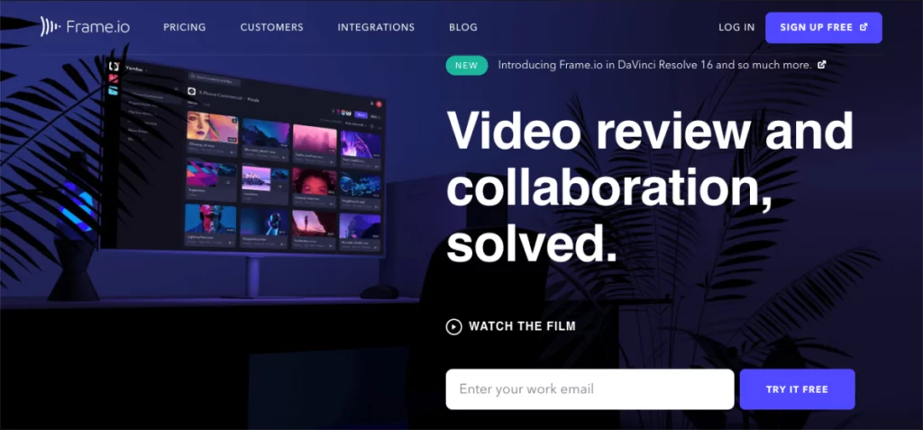 Frameioスクリーンショット