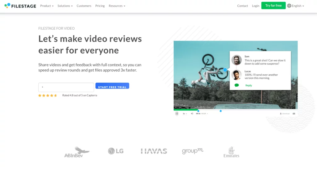 Filestageウェブサイトビデオ