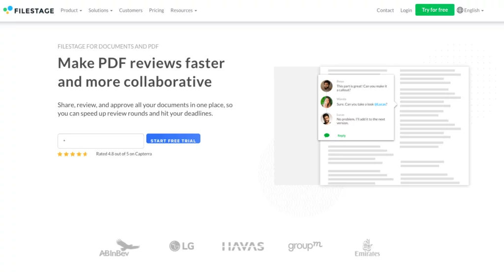 FilestageWebサイトのPDF注釈
