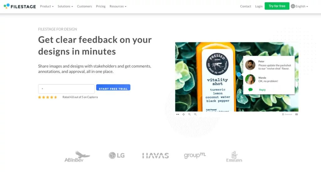 filestageウェブサイトのデザイン