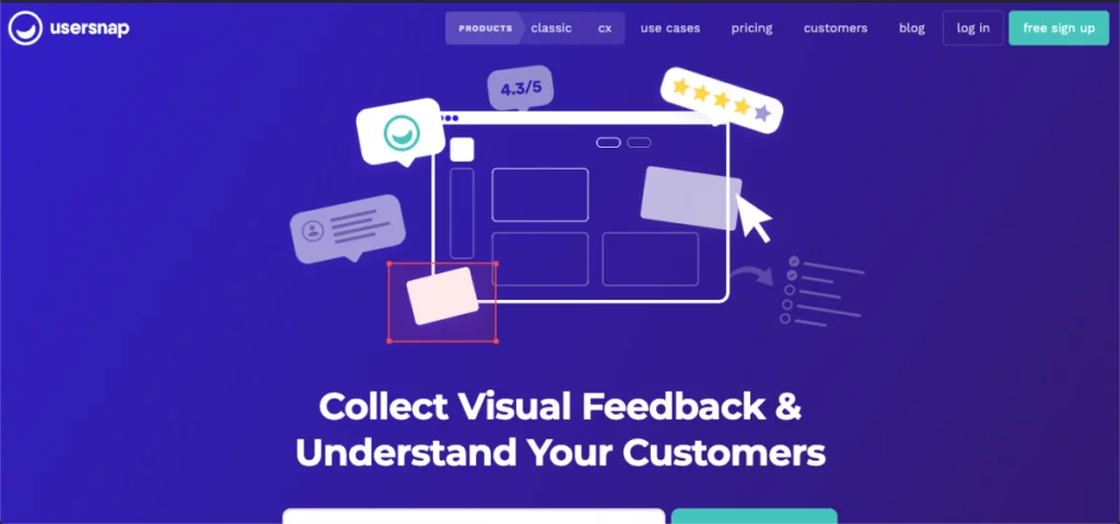 Usersnapスクリーンショット