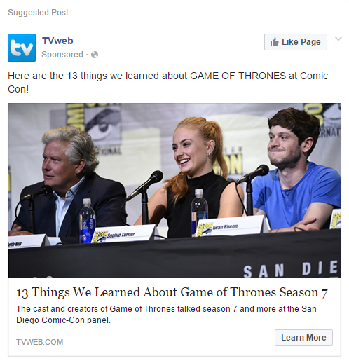 facebook列表发布广告