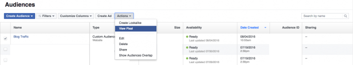 Pixel de redirecionamento do Facebook