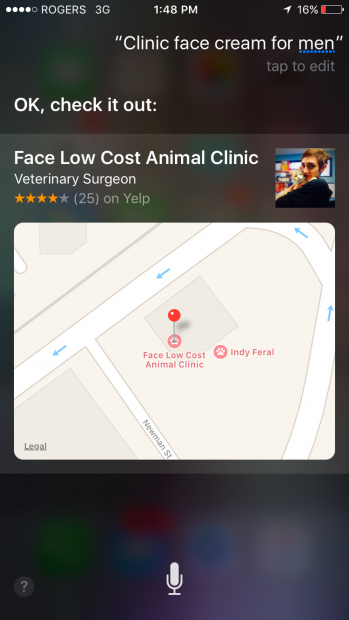 Clinique 브랜드 관련 음성 검색 스크린샷