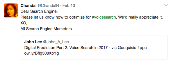 Tweet der Sprachsuche