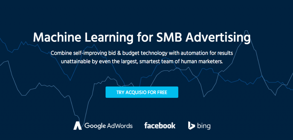 Capture d'écran Acquisio du site