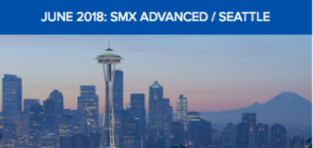Captura de pantalla del sitio web de la conferencia SMX Advanced Seattle