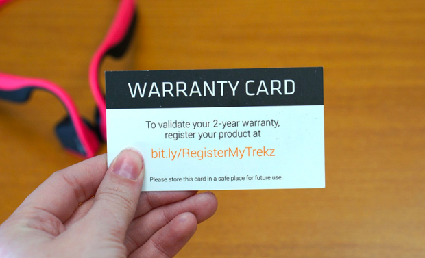 Screenshot dell'attività che offre la registrazione della garanzia online al momento della consegna del prodotto