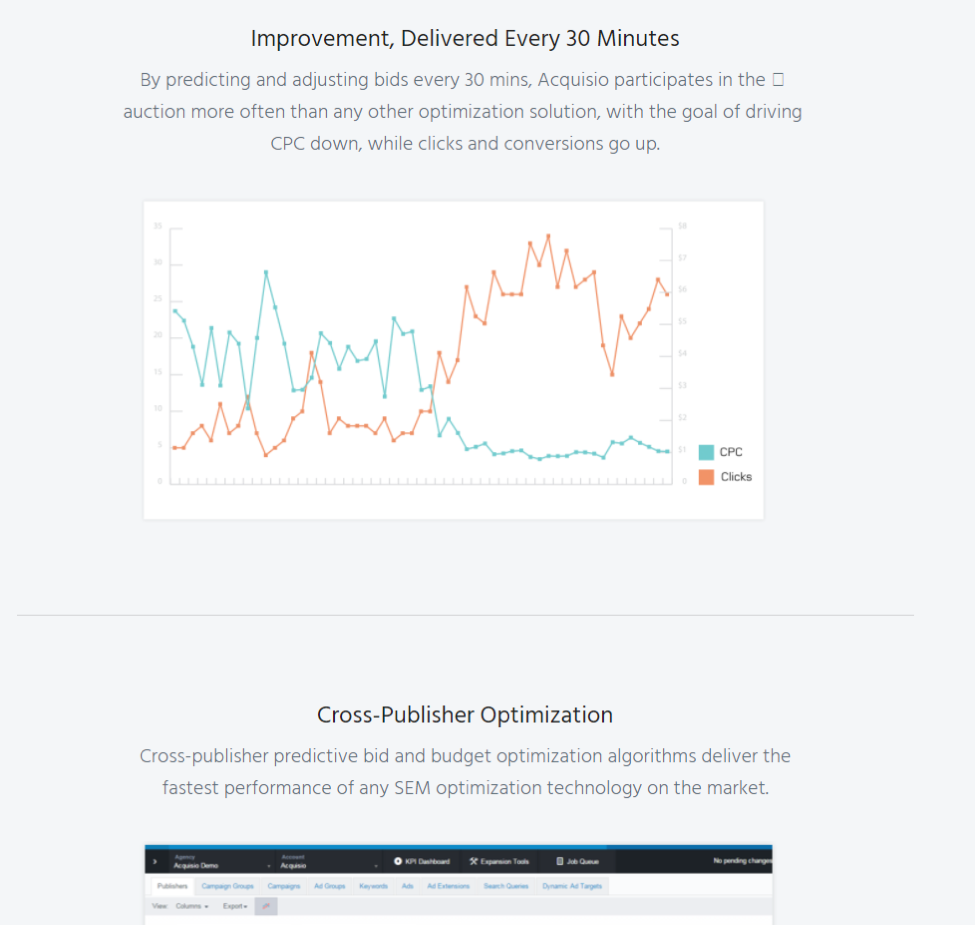 screenshot di esempio della pagina di destinazione