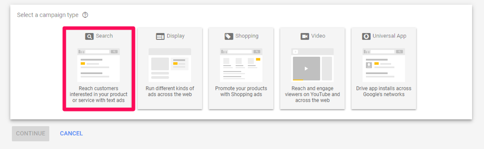AdWordsダッシュボードのスクリーンショット