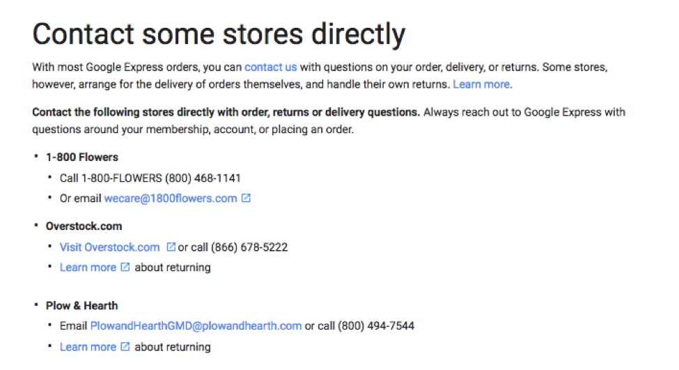 店舗に直接連絡するスクリーンショット
