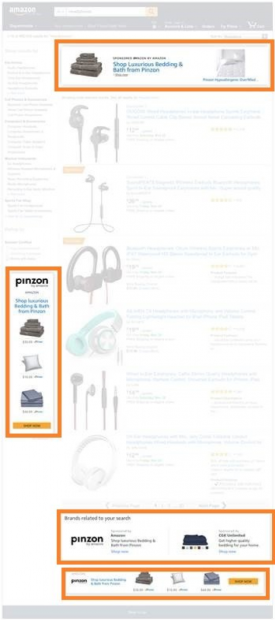 Linke und untere Bannerwerbung bei Amazon