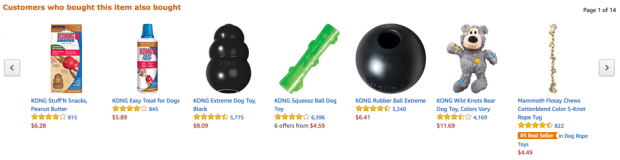 Beispiel für „Auch gekauft“-Ergebnisse bei Amazon