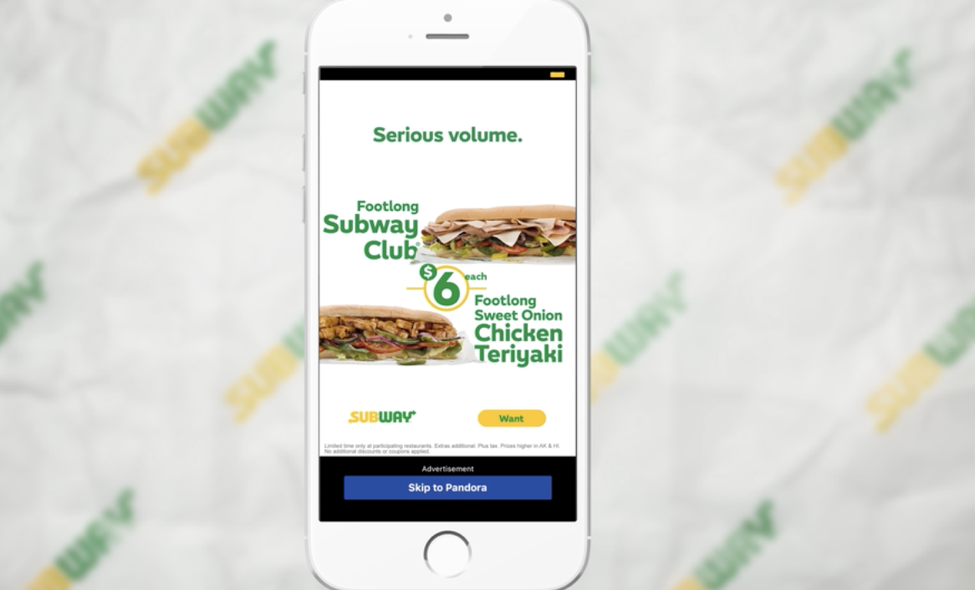 screenshot dell'annuncio della metropolitana