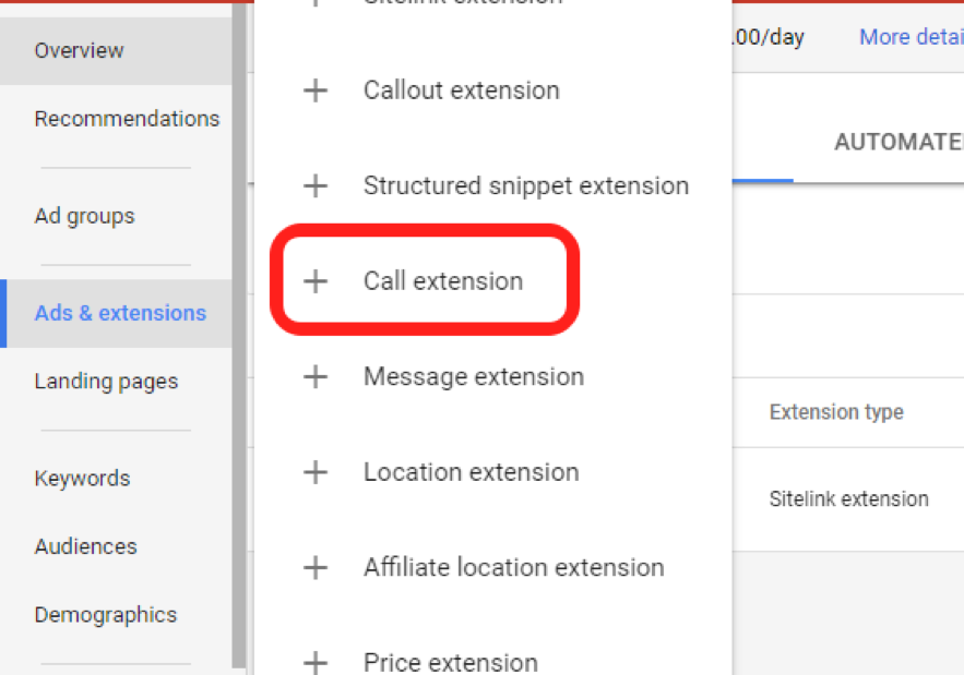 arama uzantıları ekran görüntüsü