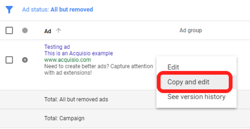 adwords ekran görüntüsü