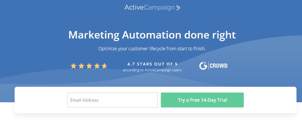 ActiveCampaign ekran görüntüsü