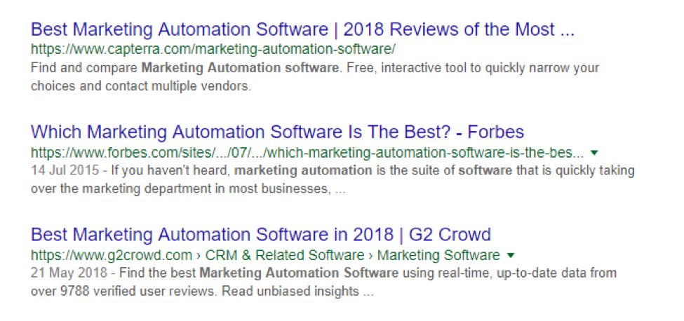 google serp ekran görüntüsü