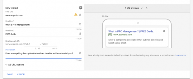 AdWordsでのppc広告の設定