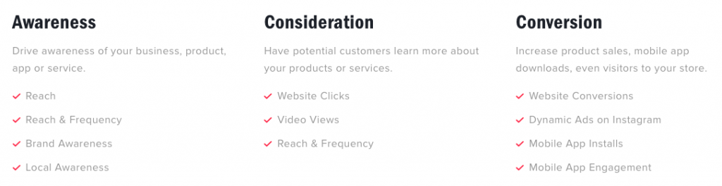 puntos comerciales de anuncios de instagram