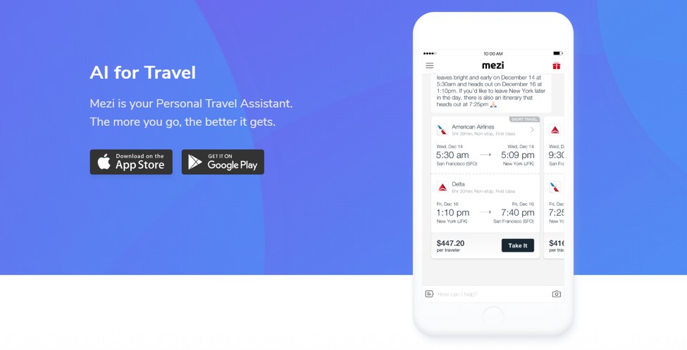 Mezi AI für Reisegrafik