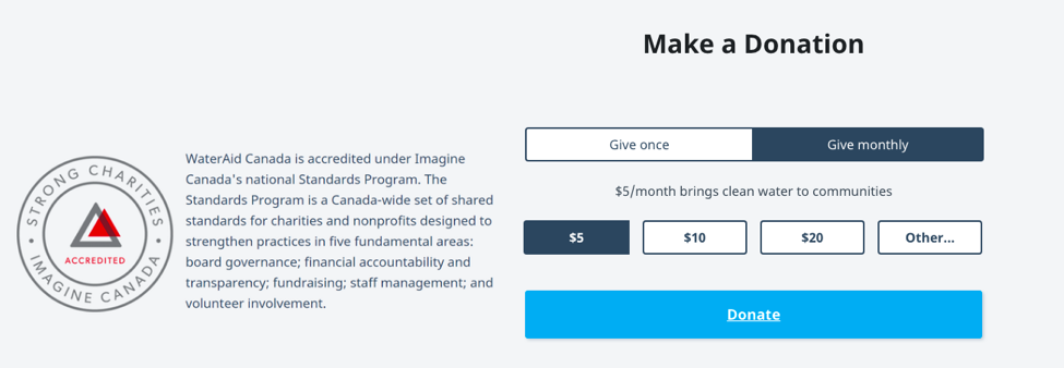 wateraid บริจาคเงิน