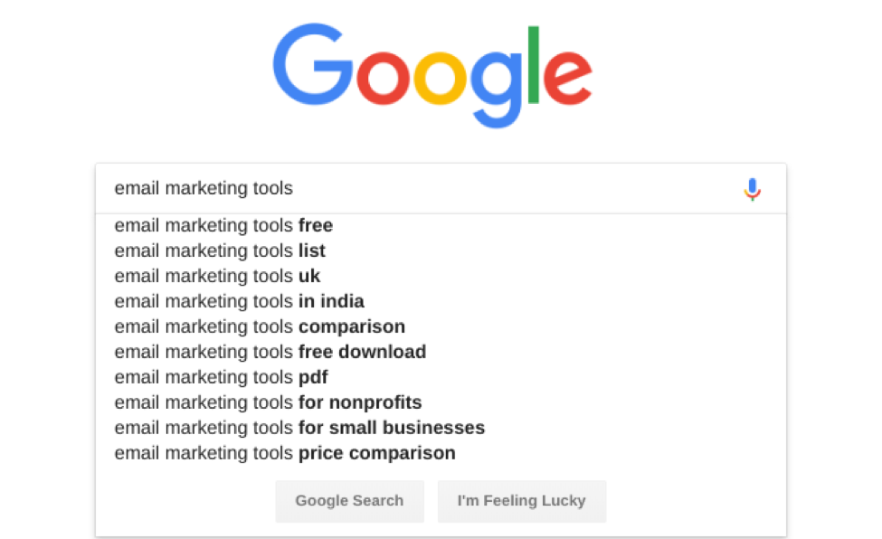 google serps สำหรับเครื่องมือการตลาดผ่านอีเมล