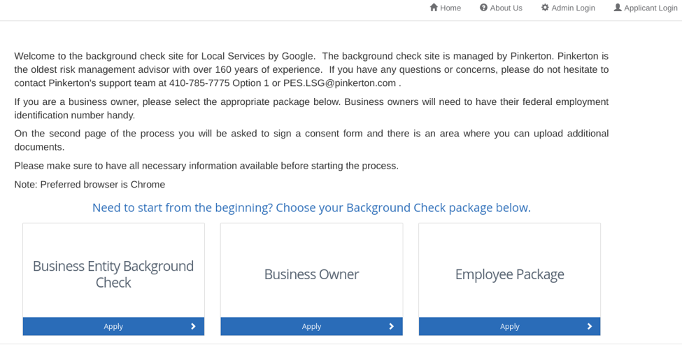 Zrzut ekranu procesu rejestracji w Google LSA