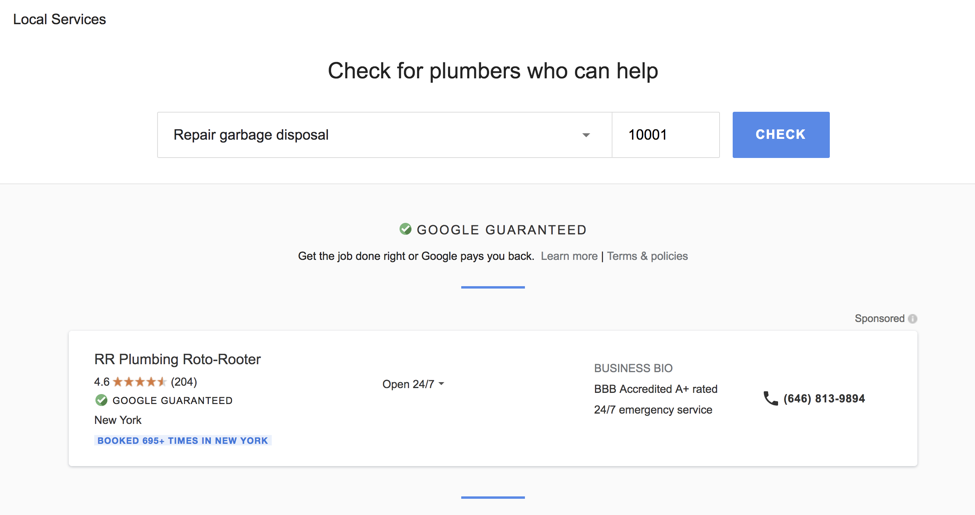 Zrzut ekranu procesu rejestracji w Google LSA